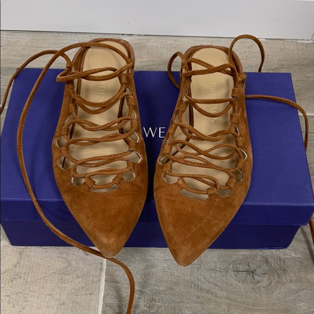 Stuart Weitzman String Down Suede Flats - image 2